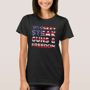Camiseta Whiskey Steak Armas Liberdade Usa Sinalizador Bour