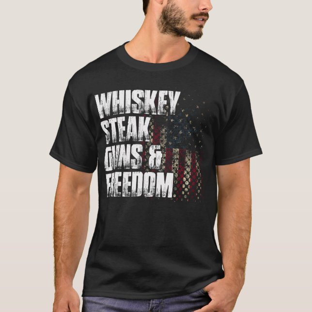 Camiseta Whiskey Steak dá um sinalizador Patriótico à Liber (Frente)