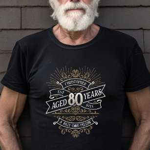 Camiseta Whiskey Vintage Mens 80 Birthday