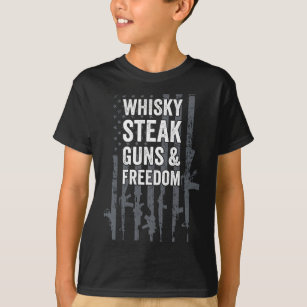 Camiseta Whisky Steak Guns E Liberdade - Engraçado Bebendo