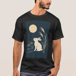 Camiseta Whispers of the Moon – Minimal Japanese Rabbit Des