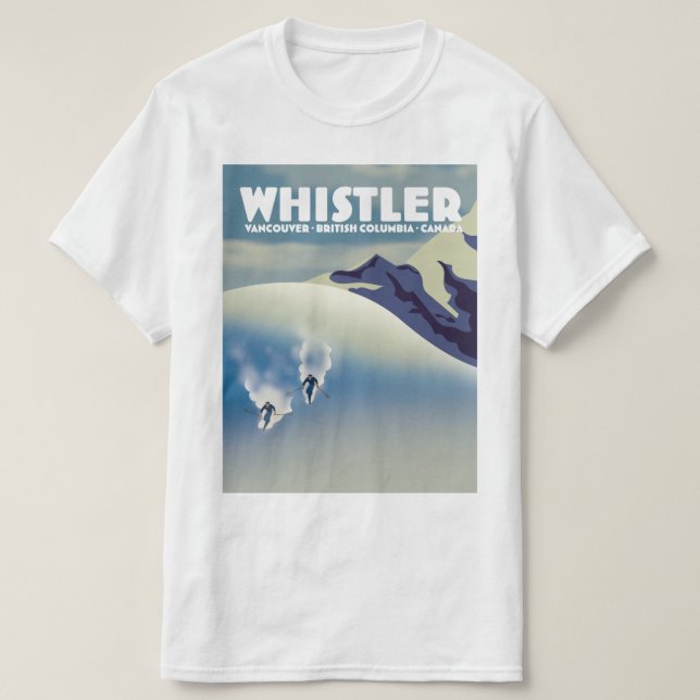 Camiseta Whistler British Columbia Canada Ski (Frente do Design)