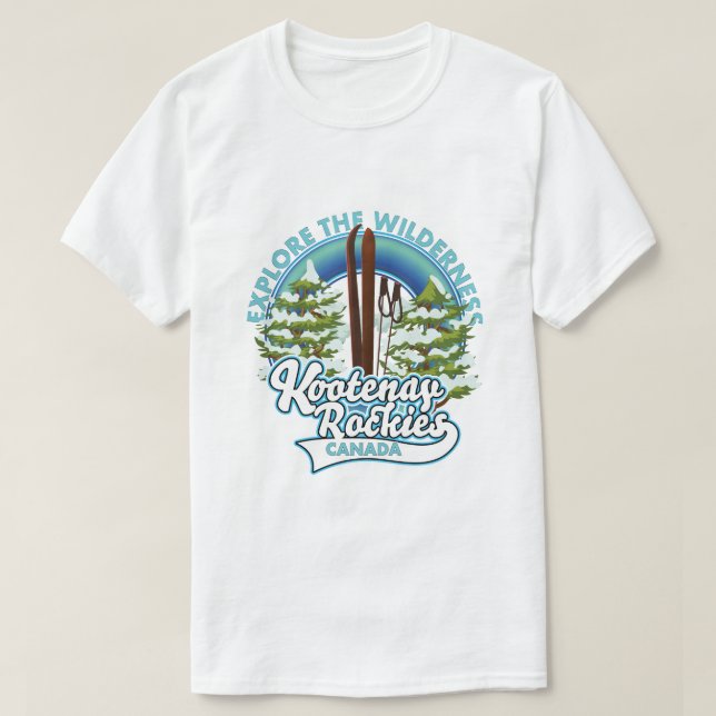 Camiseta Whistler Canada, explore a natureza, logotipo de e (Frente do Design)