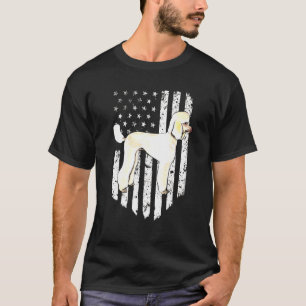 Camiseta White American Flag Poodle 4 De Julho Eua
