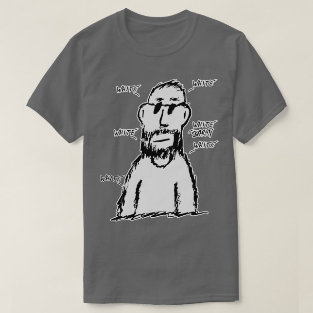 Camiseta White Barry White e Singer White Barry Doodl (Frente do Design)