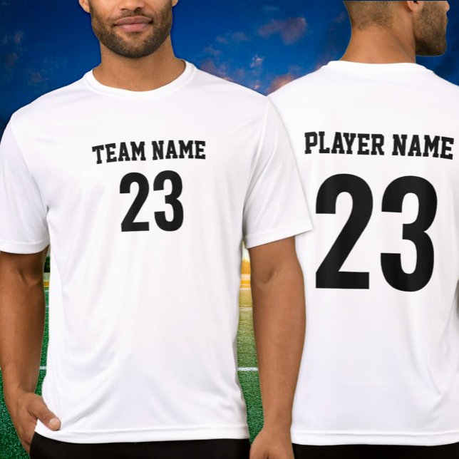 Camiseta White Black Sports Team Jersey Number (Criador carregado)