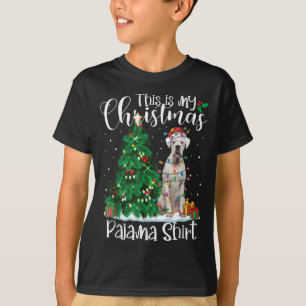 Camiseta White Boxer Christmas Luzes Engraçadas Pajama Dog 