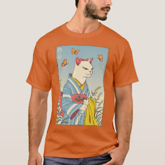 Camiseta White Cat Ukiyoe