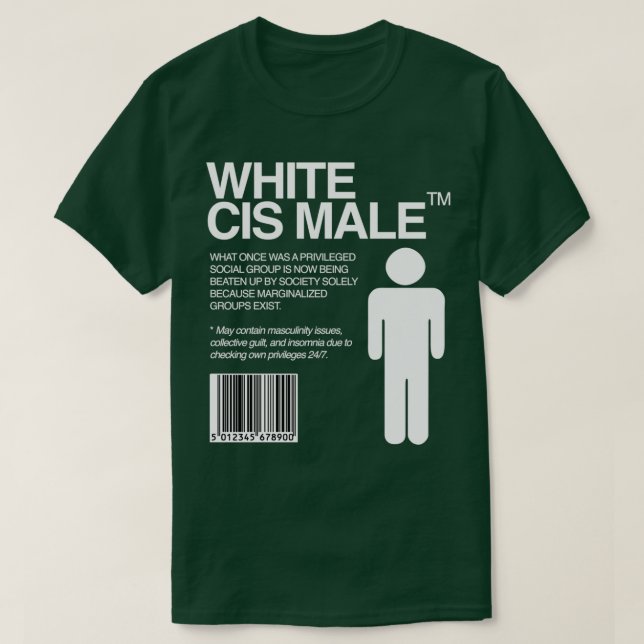 Camiseta White CIS Male LGBTQ LGBT Queer Marxist Liberal 2 (Frente do Design)