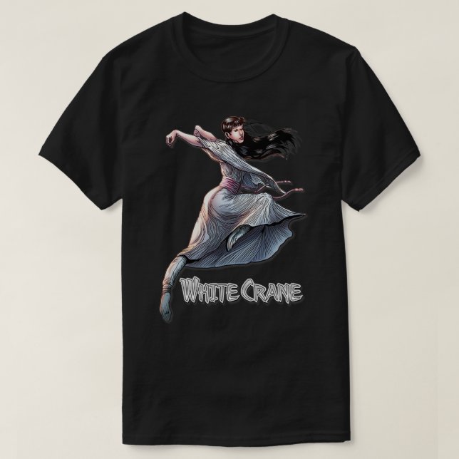 Camiseta White Crane kung fu (Frente do Design)