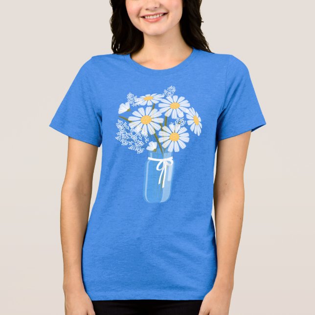Camiseta White Daisies Mason Jar Wedding (Frente)