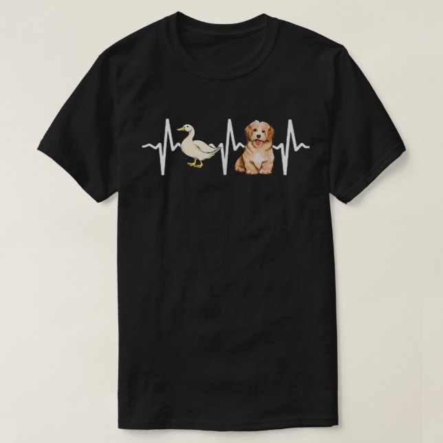 Camiseta White Duck Havanese Heartbeat Dog Lover  (Frente do Design)