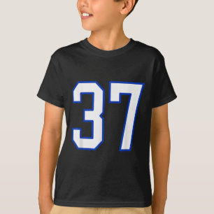 Camiseta White E Royal Blue Number 37 Jersey Player Unifo