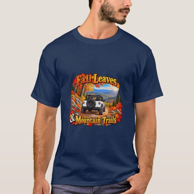 Camiseta White_Fall Leaves & Mt Trails (Frente)