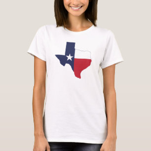 Camiseta White feminina do mapa do Texas