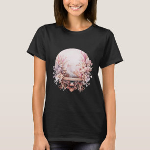 Camiseta White Floral Crystal Ball Black Happy Halloween