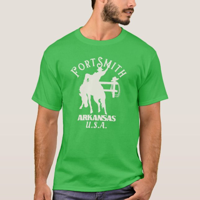Camiseta White Fort Smith Arkansas Rodeo Rider (Frente)