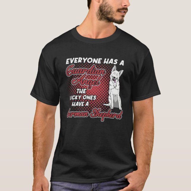 Camiseta White German Shepherd Is My Guardian Angel  Dog Ow (Frente)