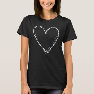 Camiseta White Heart Black