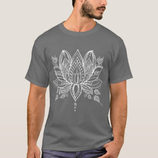 Camiseta White Henna Lotus Yoga Bohemian Graphic