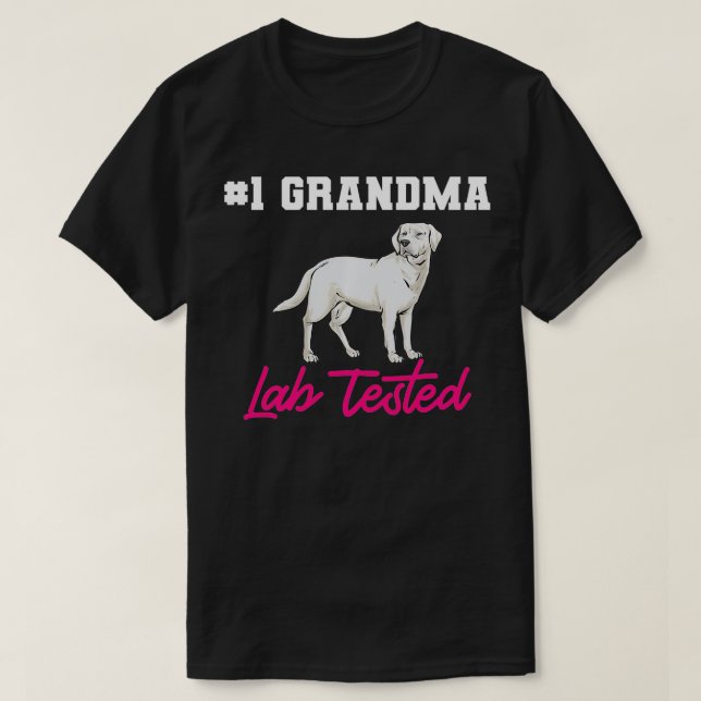 Camiseta White Lab Vovó Lab Testado White Labrador Retrie (Frente do Design)