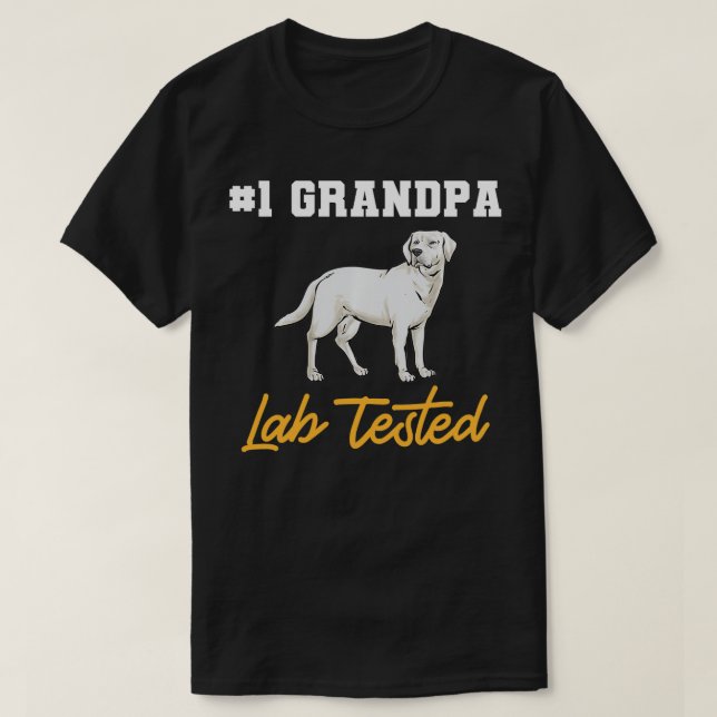 Camiseta White Labrador branco vovô vovô vovô testado (Frente do Design)