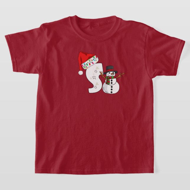 Camiseta White letter christmas gift  (Postura )