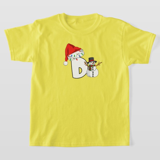 Camiseta White letter d christmas gift  (Postura )