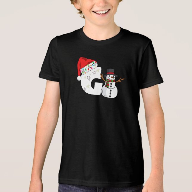 Camiseta White letter g christmas gift  (Frente)