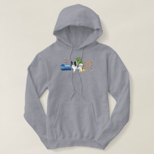Camiseta White Papillon E Negro Com Equipamento De Agilidad