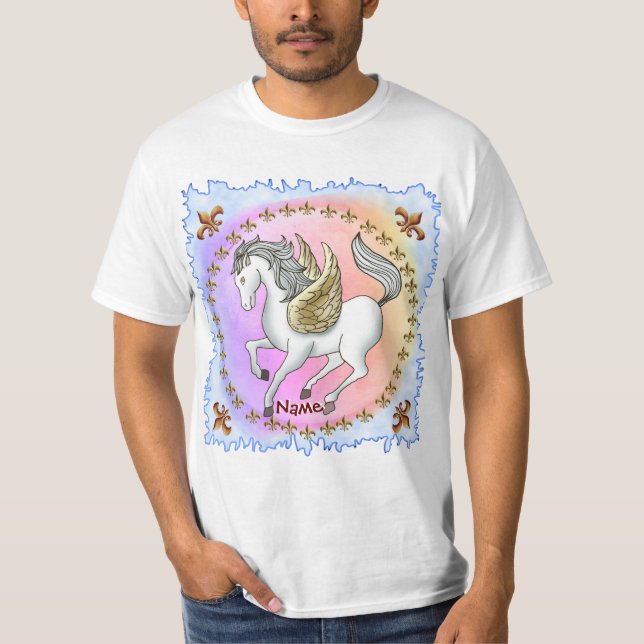 Camiseta White Prancing Pegasus Unicorn (Frente)