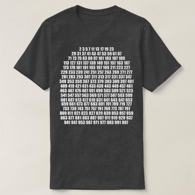 Camiseta White prime numbers (Frente do Design)