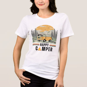 Camiseta White Retro Vintage Summer Adventure Camper Van