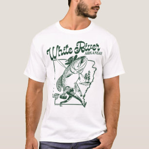 Camiseta White River, propaganda de truta-cabeça-de-aço