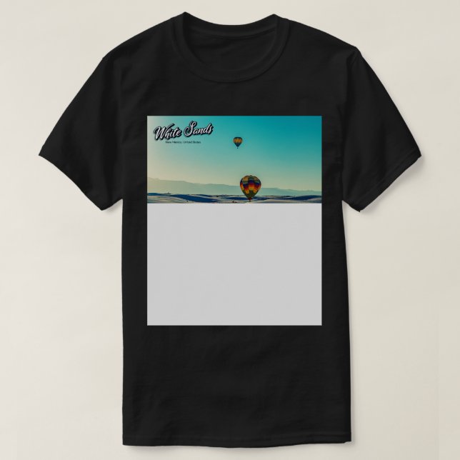 Camiseta White Sands Hot Air Balloon Convite 1 (Frente do Design)