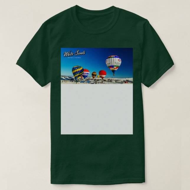 Camiseta White Sands Hot Air Balloon Convite 17 (Frente do Design)