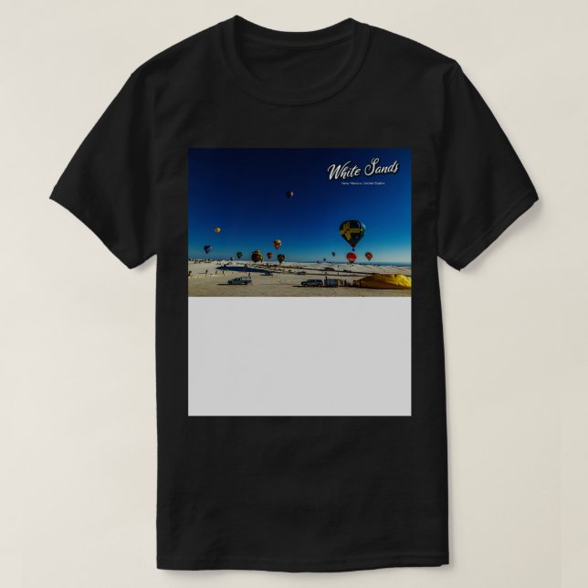 Camiseta White Sands Hot Air Balloon Convite 8 (Frente do Design)