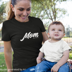 Camiseta White Script Estabelecido Mãe
