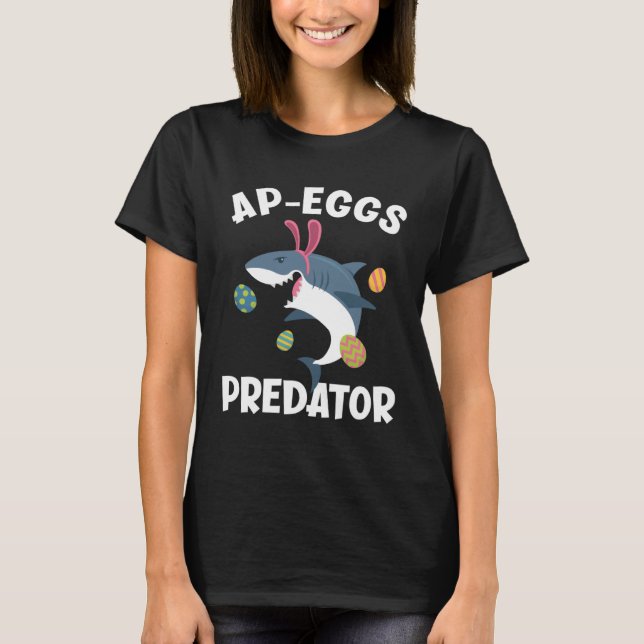 Camiseta White Shark Easter Bunny Ap Eggs Predator (Frente)