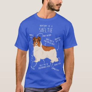 Camiseta White Sheltie Shetland Sheepdog Anato, com cabeça 