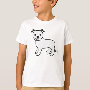 Camiseta White Staffordshire Bull Terrier Dog Ilustração