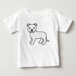 Camiseta White Staffordshire Bull Terrier Dog Ilustração