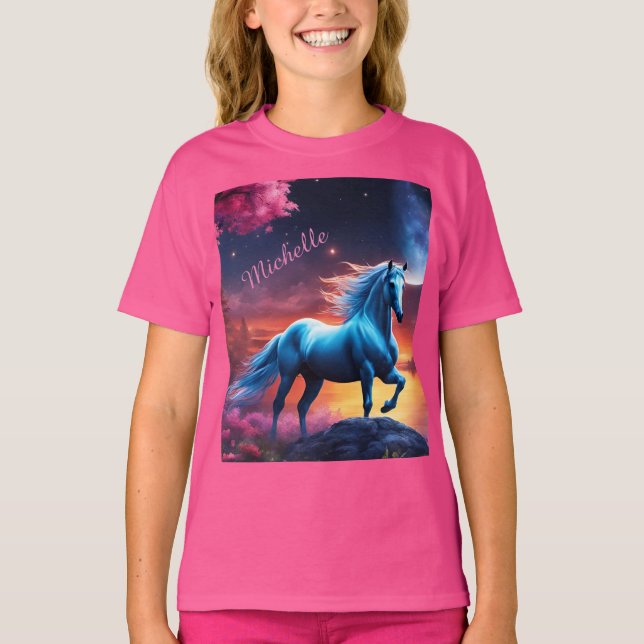 Camiseta White Stallion Fantasy Pink Garden (Frente)