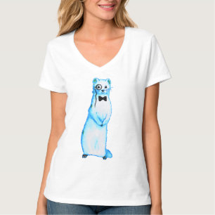 Camiseta White Stoat Ermine Cute Ferret Arte