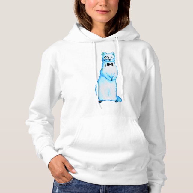 Camiseta White Stoat Ermine Cute Ferret Arte (Frente)