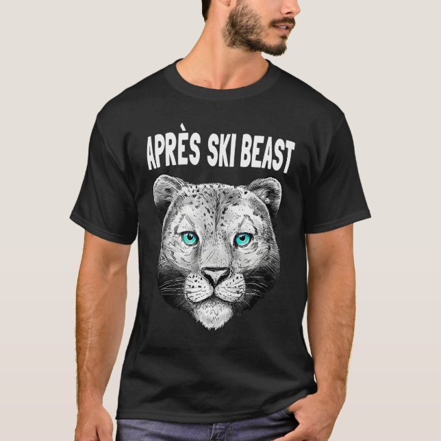 Camiseta White Style Apres Ski Snow Leopard (Frente)