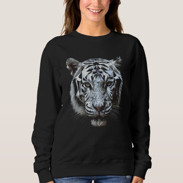 Camiseta White tiger polygon  animal motif tiger (Frente)