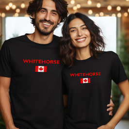 Camiseta Whitecavalo canadense Flag Dark Color