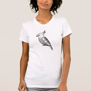 Camiseta Whiteface Cartoon Cockatiel Parrot Bird
