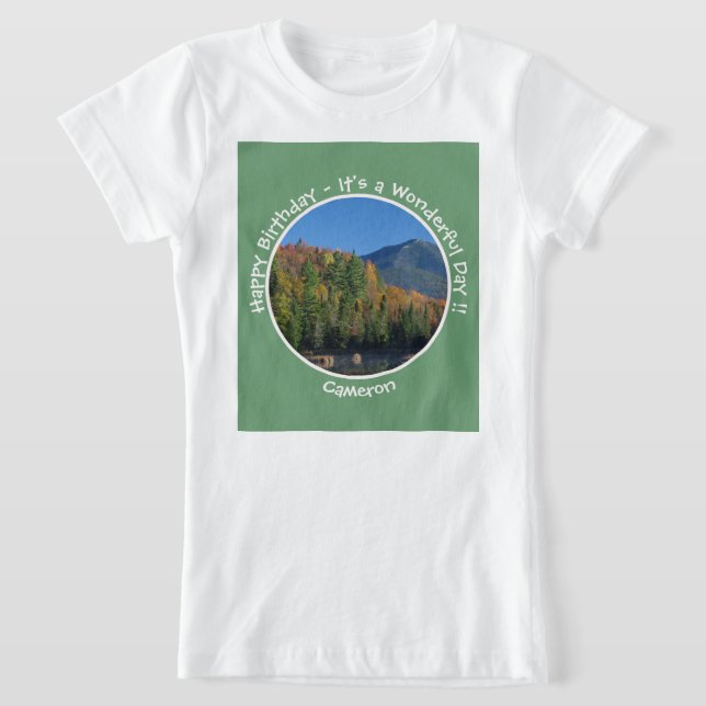 Camiseta Whiteface Mountain, Adirondack Autumn Party Items (Postura )